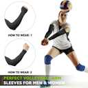 Arm Sleeves for Men Women to Cover Arms with Thumb Holes, Sun UV Protection Arm Warmers, for Volleyball Football Golf (Black)