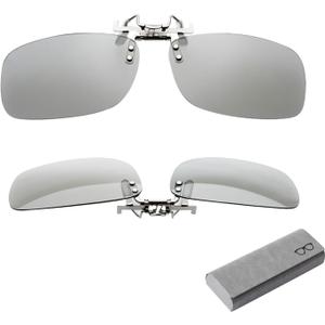 RealD 3D Glasses Clip On (2 Pack), 3D Glasses for Glasses Wearers Movies at Home, 3D Viewing Glasses with Durable Metal Clip & Hard Box