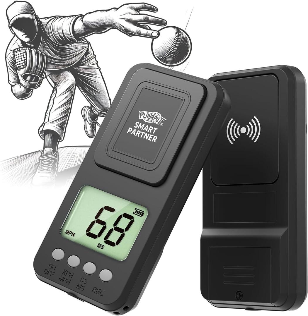 Portable Baseball Radar - Accurate Speed Gun with Lager LCD Display,Coaching Radar Gun for Swing&Pitching Training, Handheld Speed Sensors Baseball Speed Training Equipment for All Baseball Player