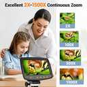 Digital Microscope with 7" LCD Screen,1500X Magnification Soldering Microscope with HDMI,Coin Microscope with 12MP Image Sensor,Windows/Mac/TV Compatible32GB Card