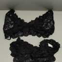 JuicyRose Women Plus Size 2 Piece Lingerie Sexy Floral Lace Scallop Trim Bralette and High Waist Panty Set (3X-Large, Black)