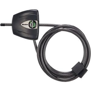 Master Lock Black Python Bike Lock with Key, Adjustable Metal Cable Lock has a Weather Resistant Vinyl Coating for Outdoor Equipment, Bicycles, 6 Feet Long, 8417D