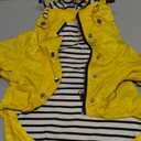 Dog Zip Up Raincoat with Reflective Buttons, Rain/Water Resistant, Adjustable Drawstring, Removable Hood, Raincoats with Legs 8lbs to 80lbs - Yellow - Medium