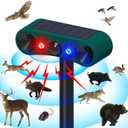 Solar Motion Sensor Alarm 129dB Loud Siren Alarm with Red Blue Flash Strobe Light 4 Modes Security Alarm for Outdoor Orchard Farm Barn Yard
