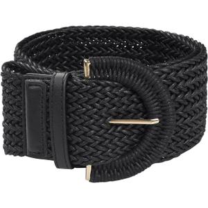 Allegra K Womens Plus Size Extra-Wide Woven Waist Belts Braided Belts for Dress Chunky Buckle