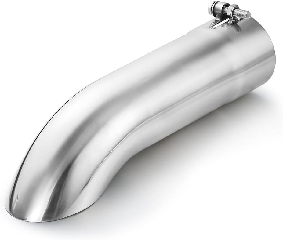 LCGP 3 Inch Inlet Turn Down Exhaust Tip, 3 Inch Inside Diameter Inlet, 12 Length Stainless Steel Turn Down Exhaust Pipe