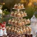 4 Tier Acrylic Cupcake Tower Stand, Clear Square Dessert Treat Display, Cake and Cupcake Stand Set, Candy Bar Party Dcor, Bases Para Cupcakes for Birthday Wedding Party