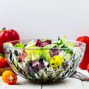 Le'raze Glass Diamond Design Bowl - Decorative Centerpiece for Kitchen & Home Decor, Great for Dining, Living Room, Serving, Salad, Pasta, Candy, Fruit Le'raze Glass Diamond Design Bowl - Decorative Centerpiece for Kitchen & Home Decor, Great for Dining, Living Room, Serving, Salad, Pasta, Candy, Fruit