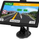 GPS Navigator for Car with 2025 Latest Map Free Update, Car GPS Navigation System for Truck Commercial Drivers with POI/ZIP Search, Support FM Voice Guidance, Speedcam/Red Light Alerts, 7 Vehicle Mode