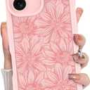 MZELQ for iPhone 17 Case 2025 Case, Silicone Sunflower Floral Flower Cute Pattern, Camera Protection Soft Slim Shockproof for Girls Women -Pink