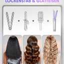 SHEGLAM Hair Cool Lock Airflow Styler, 360 Airflow Styler Curling Iron, Hair Curler with Cooling Air Vents to Lock in Style, 4 Adjustable Temp, Dual Voltage, Fast Straightening