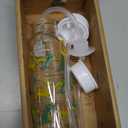Hands-Free Baby Bottle - Anti-Colic Nursing System 7 oz Glass Baby Bottle with Fast Flow Nipple/Teat 3m+ with Tube Straw Feeding System for Toddler (1 Bottle - Dinosaur)