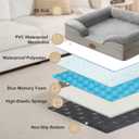 Tailwaggz Pet Bed for Large Dogs and Cats, Waterproof Orthopedic Dog Sofa Bed, Supportive Foam Pet Couch Bed with Washable Removable Cover, Waterproof Lining and Nonskid Bottom(Medium, Grey)