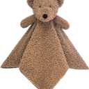Baby Dark Brown Teddy Bear Soft Stuffed Animal Security Blanket, Plush Bear Character Lovey Blanket, Baby Shower/Nursery Gift, Newborn Infant Toddler Snuggle Blankie for Boys Girls, 14 Inches