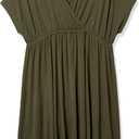 2 x Amazon Essentials Women's Surplice Dress (Available in Plus Size) (Dark Olive)