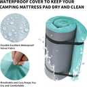 HOMBYS 3 INCH Thick Waterproof Memory Foam Camping Mattress for Outdoor Sleeping, Portable Roll Up Mattress Pad Mat for Travel Truck Bed Tent