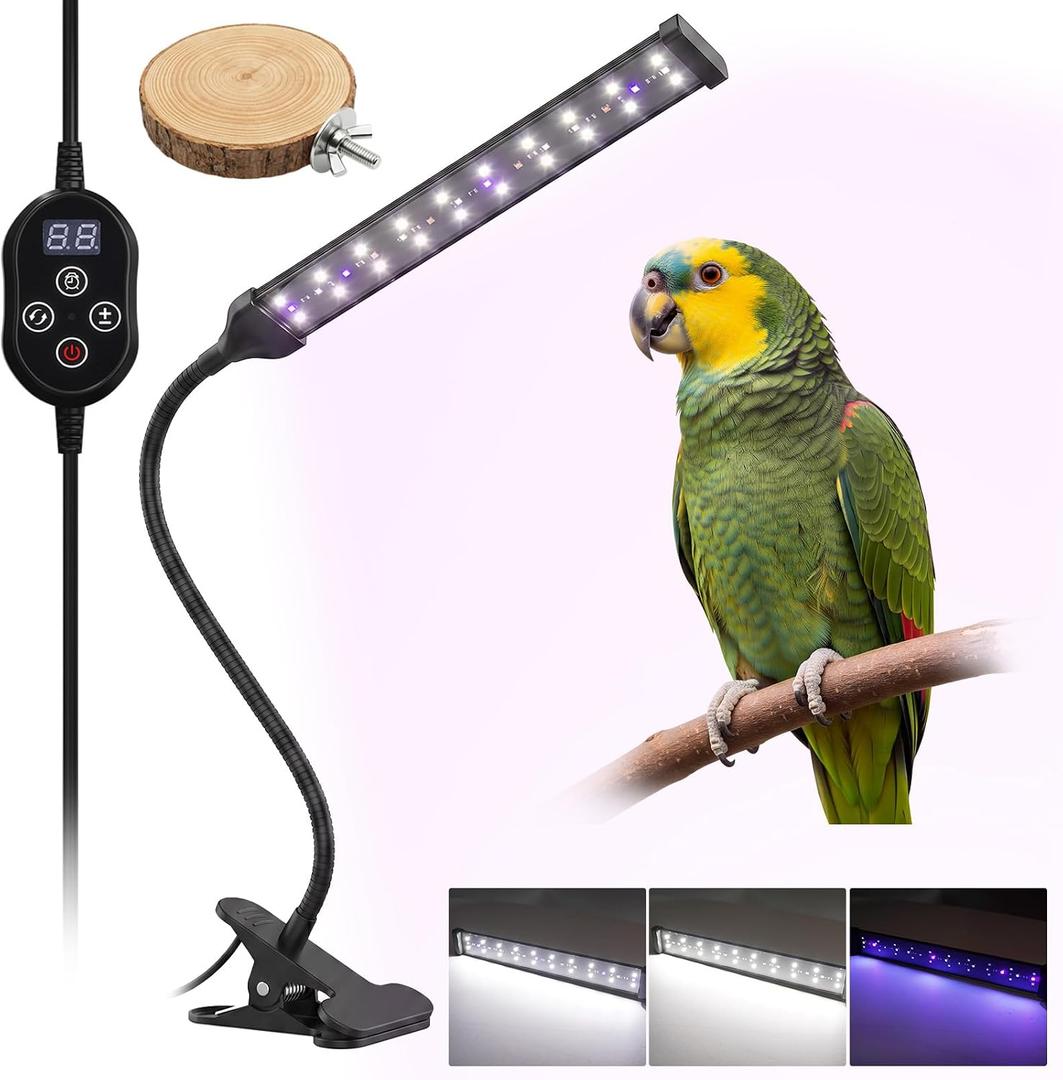 UVB Light for Birds, Full Spectrum LED Bird Cage Light for Parrot