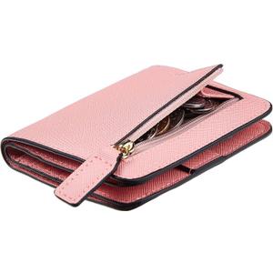 Toughergun Wallet Women Rfid Blocking Small Compact Bifold Luxury Leather Pocket Wallet Ladies Mini Purse with ID Window (CH Sakura Pink)