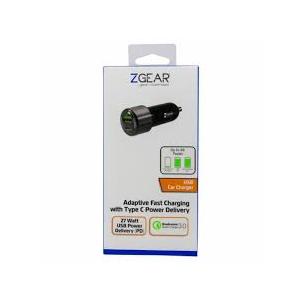 ZGEAR Adaptive Fast Car Charger With USB-A USB C Ports
