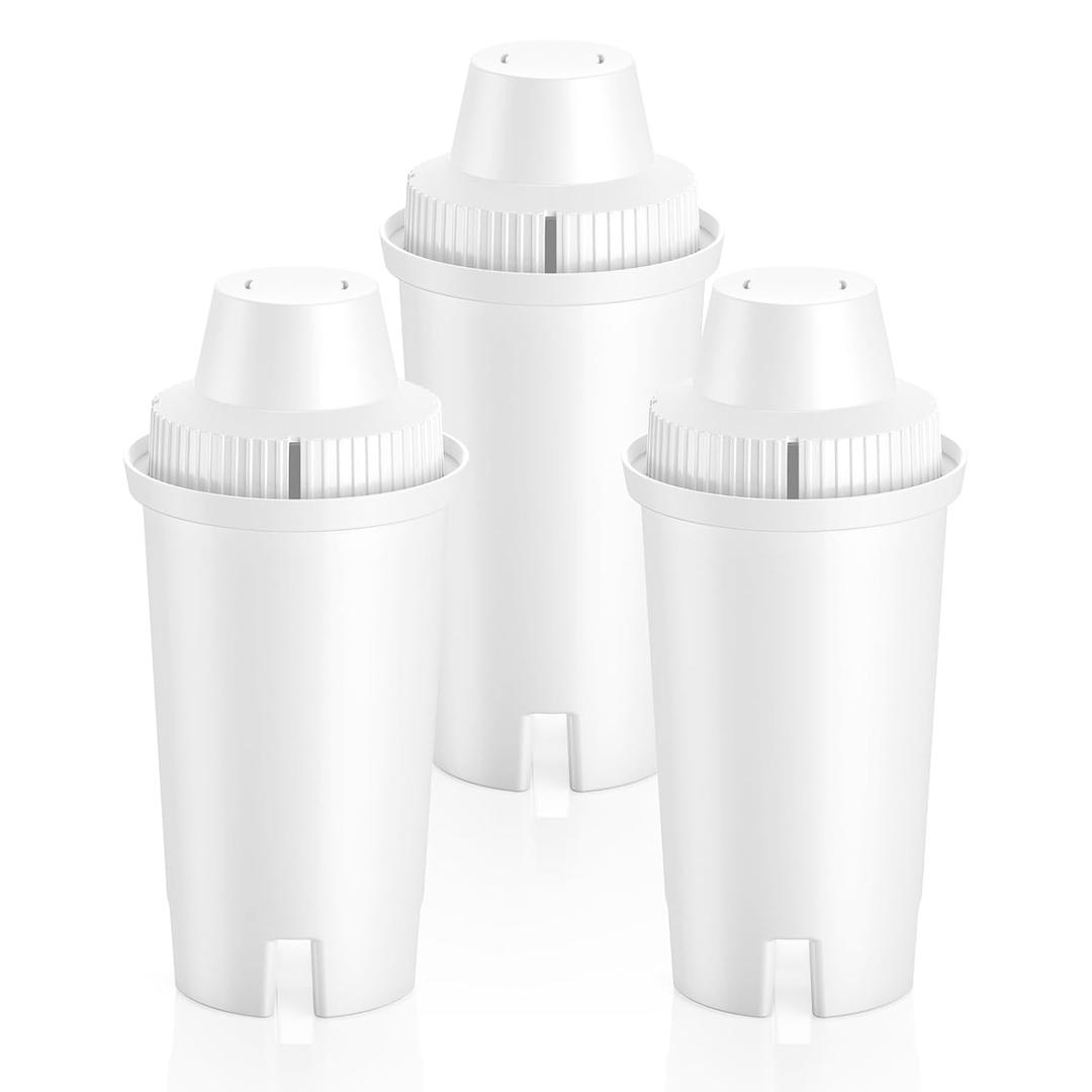 3 Pack Replacement for Brita Water Filter Pitchers and Dispensers, BPA-Free & NSF Certified, Classic OB03, Mavea 107007 35557, Metro, Everyday, UltraMax, Half-Year Filter Supply