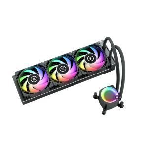 EKWB AIO CPU Cooler 360mm for Gaming PCs, EK-Nucleus CR360 Lux Liquid Cooling System, 3 D-RGB Fans with Gradient Lighting, Slim Aluminum Radiator, Black