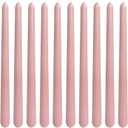 10 Inch Dusty Rose Taper Candles for Home Decoration, 10 Pack Unscented Candlesticks for Dinner Wedding Party, Smokeless and Dripless Candle Sticks