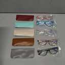 Reading Glasses Blue Light Blocking, Computer Glasses for Women Men, Fashion Square Eyeglasses 5 Pairs, +0.0