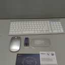 Wireless Keyboard and Mouse Ultra Slim Combo, TopMate 2.4G Silent Compact USB 2400DPI Mouse and Scissor Switch Keyboard Set with Cover, Batteries Included, for PC/Laptop/Windows/Mac - Silver White