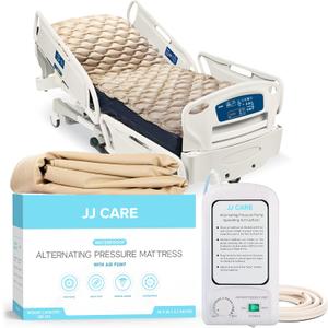 JJ CARE Alternating Pressure Mattress - 79"x35" Comfortable Hospital Bed Mattress Topper with Electric Pump - Pressure Relief Mattress Topper for Bedridden People's Bed Sores