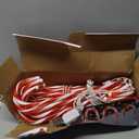 Biswing Christmas Outdoor Candy Cane Lights, 12 Pcs Christmas Pathway Markers with 72 Count Warm White Lights, Connectable for Indoor Outdoor Holiday Walkway Patio Garden Ornament