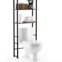 Furinno Turn-N-Tube with 3 Shelves Toilet Space Saver, French Oak Grey/Black