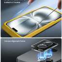 Lamicall 2+2 for iPhone 16 Screen Protector (6.1") with Camera Lens Protector, [Top 9H Tempered Glass Film], Easy Alignment Tool, Anti-Scratch, 0 Bubbles, HD Clear for iPhone 16 - [2-Pack Each]