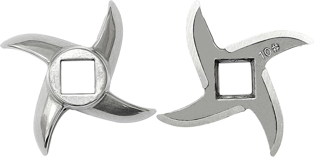 #10 Grinder Blade Stainless Steel Knife Cutter Replacement, Please Check the Size and Shape (2 pc)