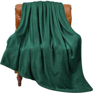 BEDELITE Fleece Blanket Twin Size Forest Green Throw Blankets for Couch & Bed, 300GSM Luxury Plush Cozy Fuzzy Blanket 60x80 inches, Super Soft Warm Lightweight Throw Blanket for Travel Camping