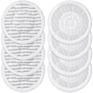 8 Pack Steam Mop Pads Compatible with Shark S8201 S8001 S7001 S7201 S7005 S7000 Series, S7000AMZ S7001TGT– Microfiber Replacement Scrub Pad, All-in-One Reusable Cleaning Refills for Hard Floor