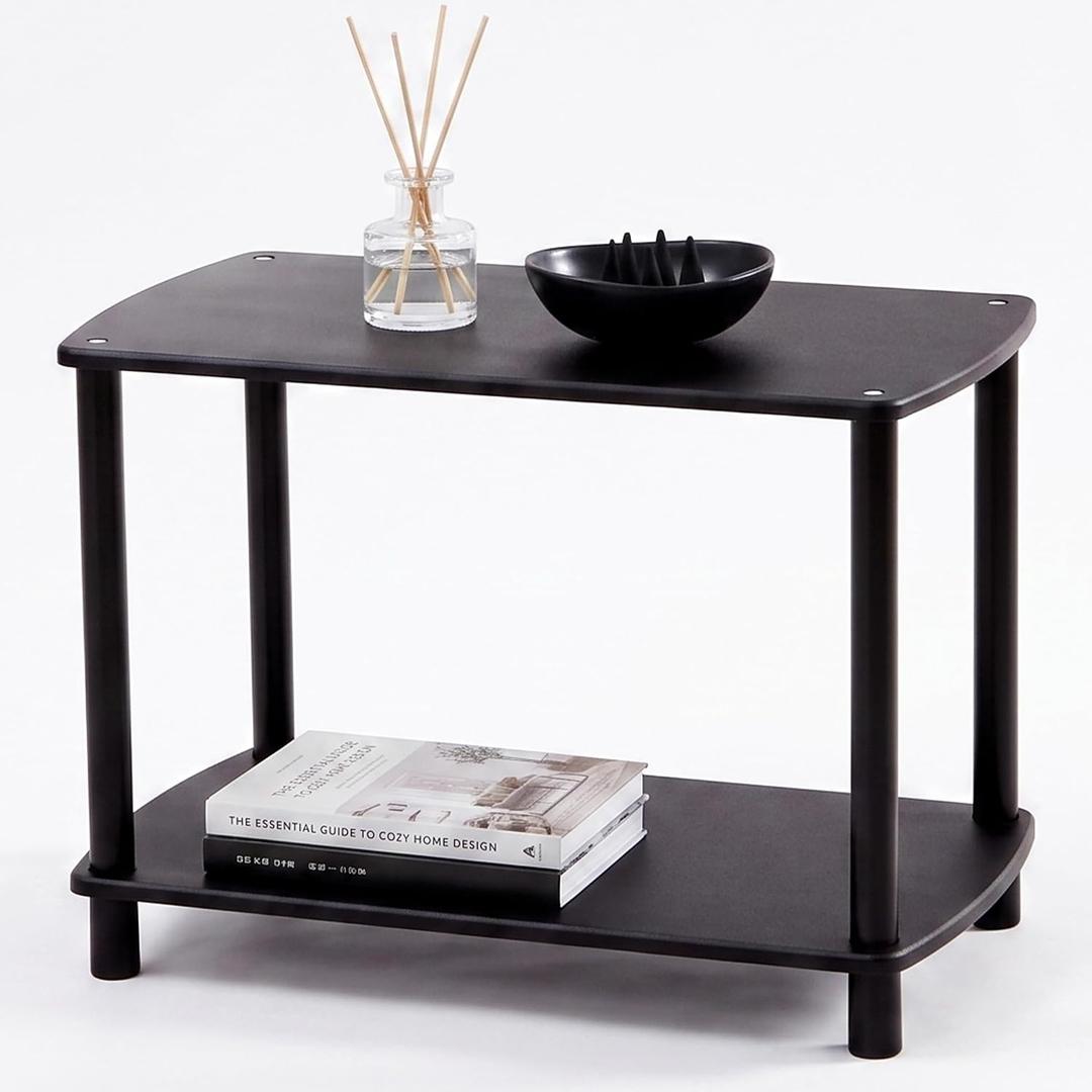 TRESBELLE 2-Tier Storage Shelves, Bookshelf, Storage Organizer, Bookcase, 23.62 inch
