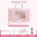 2Pack 20Pcs Treat Boxes with Window for Desserts, Candy & Cookies, Mini Suitcase Party Favor Box for Travel Theme Party Decor and Gift Giving,Pink, 9 x 6 x 2.5 Inches