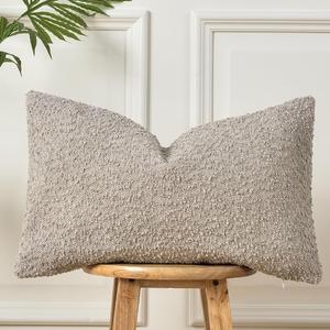 Sunkifover Textured Boucle Throw Pillow Cover 12x 20 Inch, Accent Solid Decorative Pillow Cases Cozy Woven Rectangle Cushion Covers for Sofa,Couch, Bed, Bedroom, Living Room, Home Dcor. Light Grey