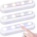 STAR-SPANGLED 3 Pack 7 Dimmable Push Tap Lights, Stick on LED Touch Lights AAA Battery Operated for Kitchen, Closet, Under Cabinet, 3 Color Modes
