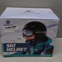 Ski Helmet and Goggles Set, Snowboard Helmet Goggles for Men Women & Youth, Shockproof Snow Helmet Anti Fog OTG Snow Goggles for Skiing Snowboarding (Medium, Teal)