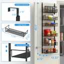VyGrow 12.3" W Narrow Over the Door Pantry Organizer, 6-Tier Over the Door Organizer with Adjustable Basket, Pantry Door Organization for Pantry Kitchen Storage Room Spice Rack, Black