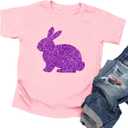 Toddler Easter Shirt: Boys Girls Cute Bunny Tshirt Kids Happy Easter Rabbit Tee Shirts (Pink)