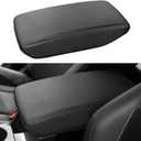 INTGET for 2026 Subaru Crosstrek/Impreza Accessories 2024 2025 Center Console Armrest Cover Leather Arm Rest Box Lid Car Middle Seat Cover Protector (Black Stitches, 2024+)