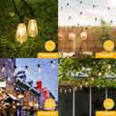 Brightever Outdoor String Lights 150FT, Patio Lights with 75+2 Dimmable ST38 Shatterproof LED Bulbs, Vintage Edison String Lights for Outside, Waterproof Bistro Lights for Halloween Backyard 2700K (150FT-Warm White, Black Wire)