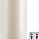 Raycare 4'' X 10'' Large Waterproof Outdoor Flameless Candle, Battery Operated LED Candles with Remote Control and Timer, Electric Fake Plastic Pillar Candles, Ivory