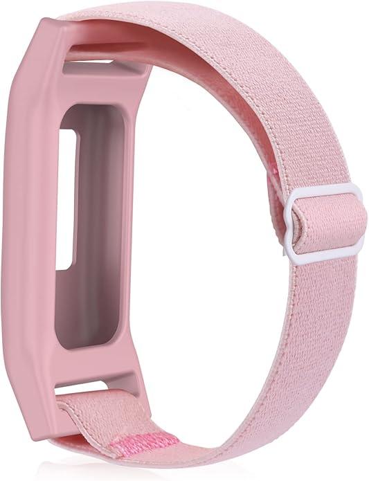 C2D JOY Nylon Strap Compatible with Garmin Vivofit Jr. 3 Bands Watch Sport Hoop&Loop Wristband - Pink
