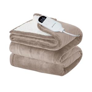 Bedsure Electric Blanket Twin with Preheat Function - Soft Flannel Heated Blanket Twin Size, Fast Heating with 6 Time Settings (Up to 10H) & 6 Heat Settings, Gifts for Grandma (62x84 inches, Taupe)