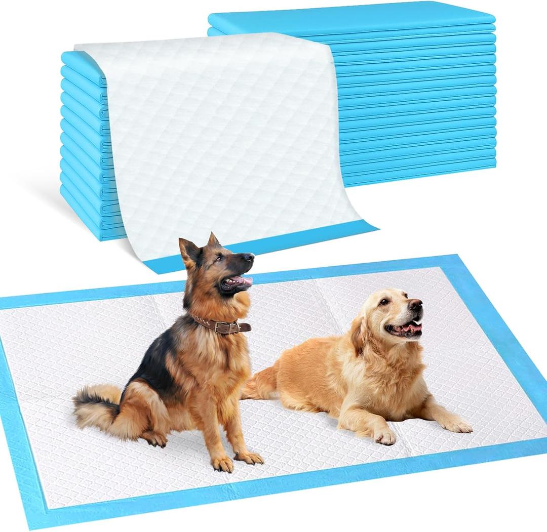 Supron Love Pee Pads for Dogs & Cats, Extra Large 36"X51", 40 Count, Blue, Polymer, Polyethylene (PE), Fluff Pulp, 6 Layers, Disposable Pet Training Pads