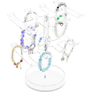 Bigfety Bracelet Holder Organizer, 2 Tier Acrylic Bracelet Display Stand for Women