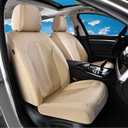 Huidasource Rear Seat Covers Compatible with Seatbelt Buckle, Child Seat, Premium Faux Leather Back Seat Cover, Rear Car Seat Cover with Velcro Adjustable Universal Fit for Most Cars SUV Trucks, Black